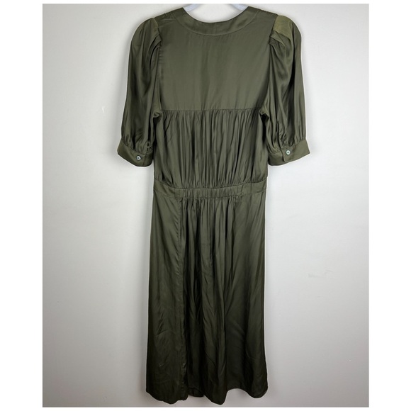 Zadig & Voltaire | Lightweight Satin Wrap Skirt Ralia Midi Dress Bronze | S - Picture 8 of 16